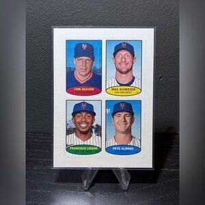 Tom Seaver / Max Scherzer / Francisco Lindor / Pete Alonso 2023 Topps Heritage